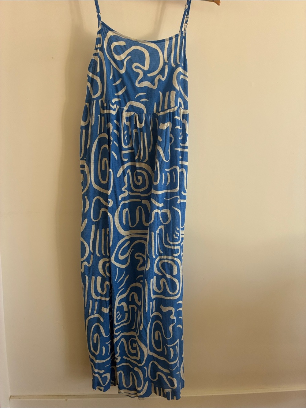 Billabong Blue and White Abstract Beach Coverup